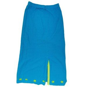 Quacker Factory Sea Turtles Long Skirt Women's Size Small